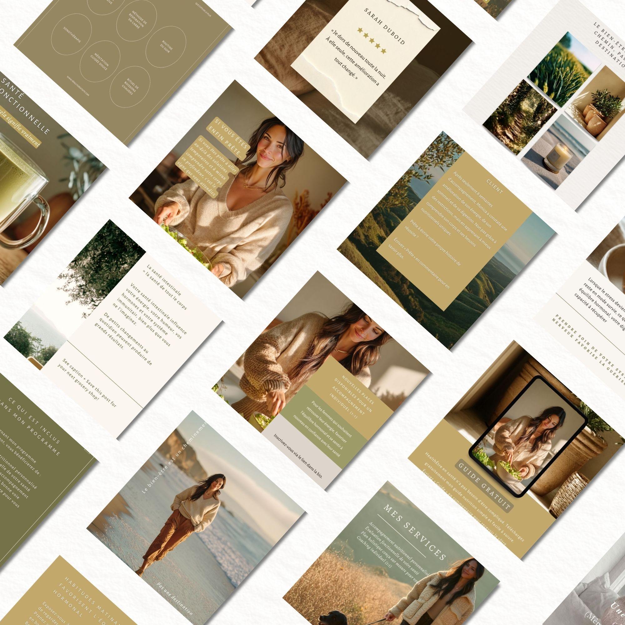 43 Templates Élégants | Modèle Instagram 4:5 | Canva en Français | Carrousel Personnalisable | Digital Download
