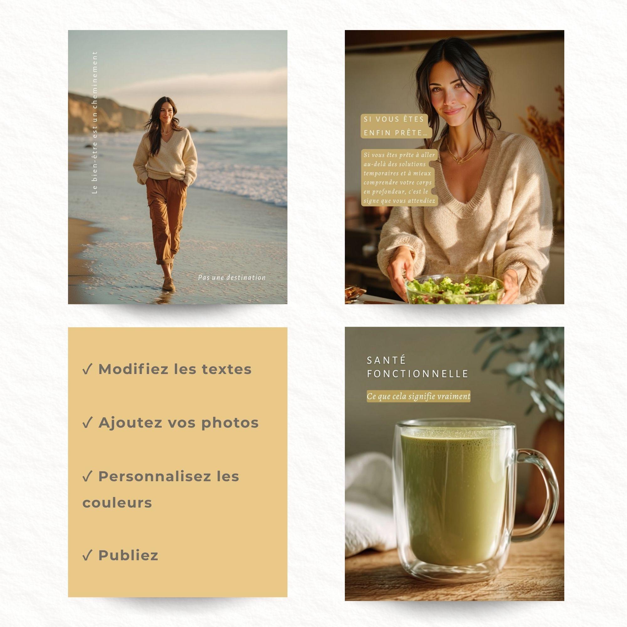 43 Templates Élégants | Modèle Instagram 4:5 | Canva en Français | Carrousel Personnalisable | Digital Download