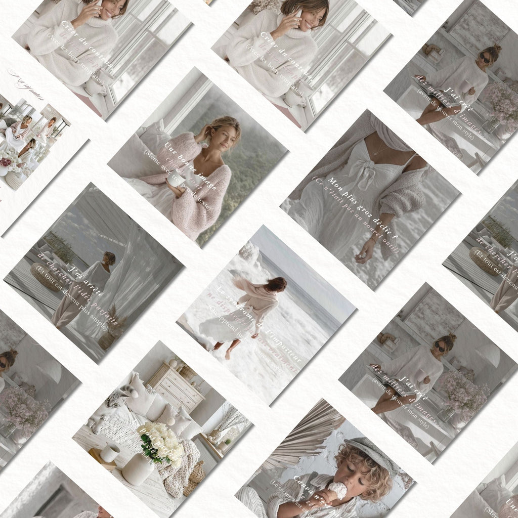 Carrousel Instagram Canva | 14 Templates Élégants | Modèle Instagram 4:5 | Canva en Français | Carrousel Personnalisable