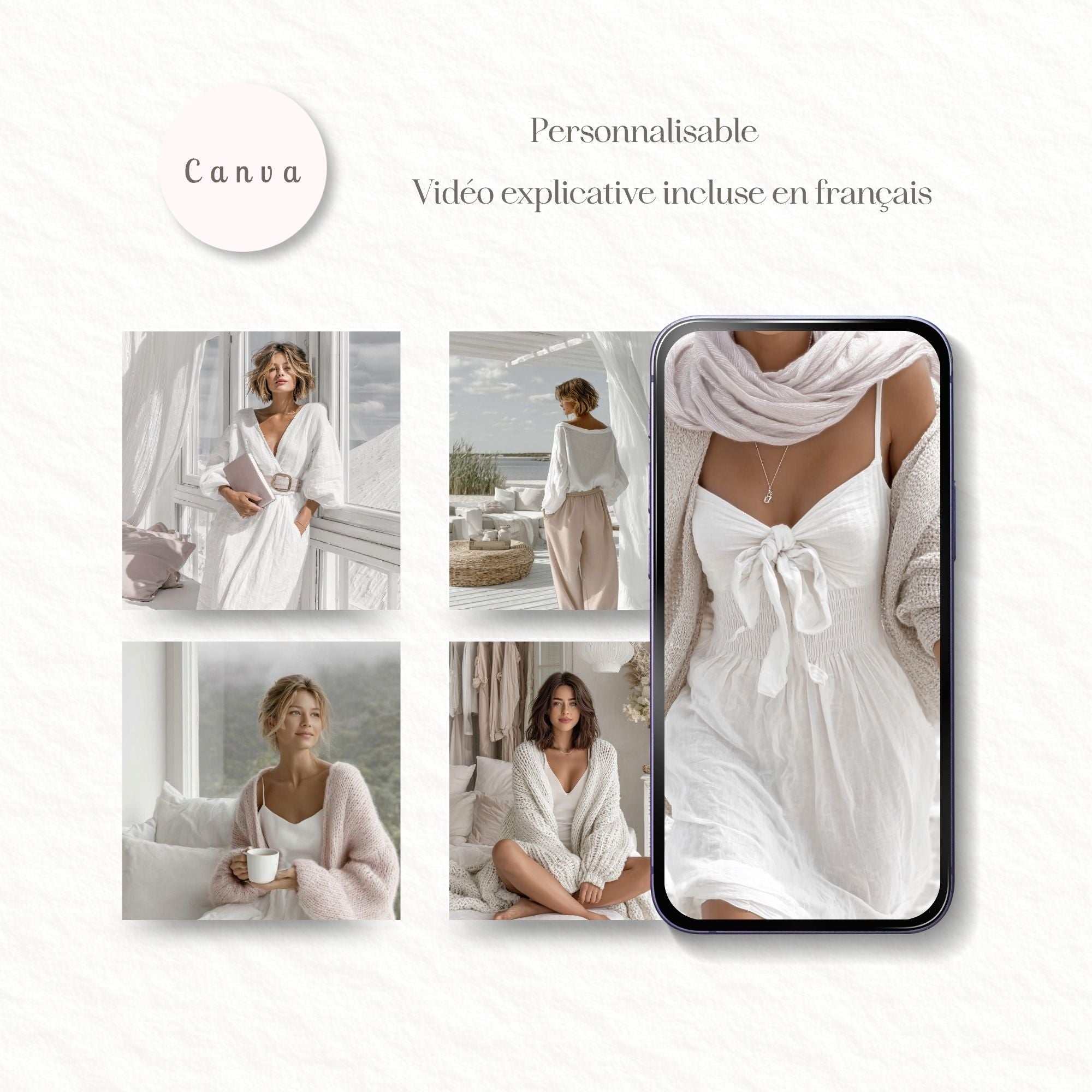Carrousel Instagram Canva | 14 Templates Élégants | Modèle Instagram 4:5 | Canva en Français | Carrousel Personnalisable