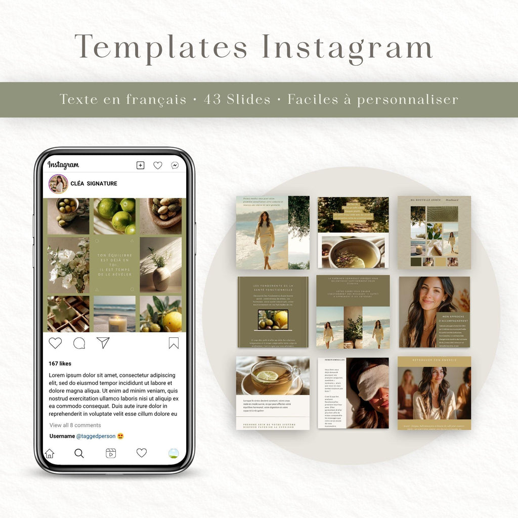 43 Templates Élégants | Modèle Instagram 4:5 | Canva en Français | Carrousel Personnalisable | Digital Download