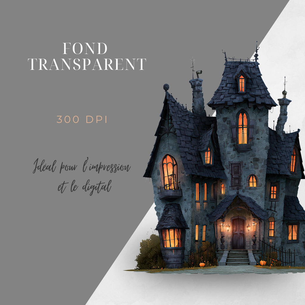 Collection "Les corbeaux de minuit" |  illustrations PNG | Fond transparent | 300 DPI | Bonus : 2 animations MP4